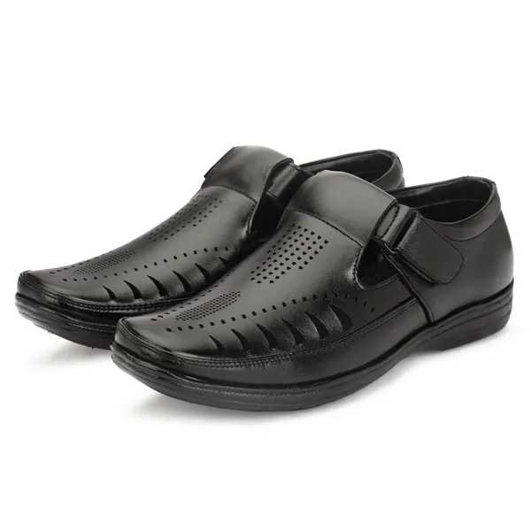 Black_Synthetic_Leather_Sandal_For_Men
