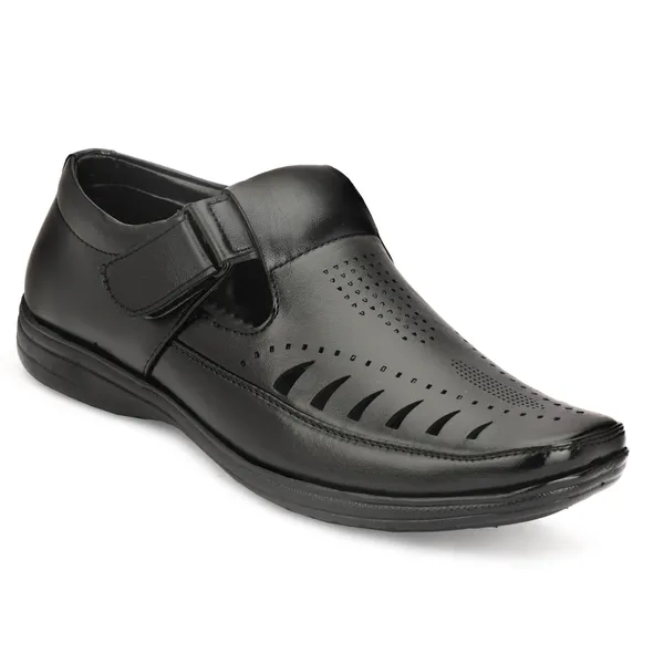 Black_Synthetic_Leather_Sandal_For_Men