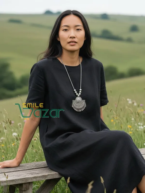 Artificial_Oxidised_Fancy_Silver_Big_Pendant_Necklace_Stylish_Necklace_Chain_Jewellery_-_1_PC