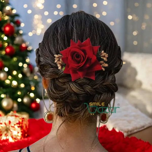 Red_Floral_Hair_Comb_Pin_Floral_For_Women_And_Girls_Hair
