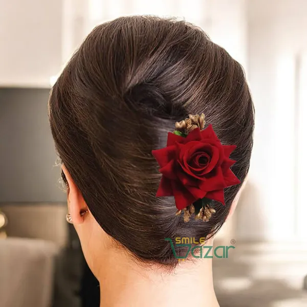 Red_Floral_Hair_Comb_Pin_Floral_For_Women_And_Girls_Hair