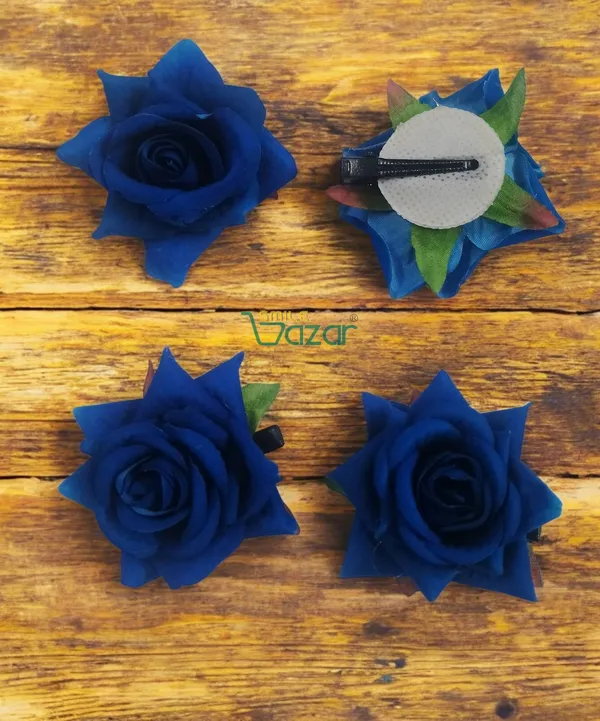 8_Pc_-_Big_Rose_Alligator_Clips_-_Blue
