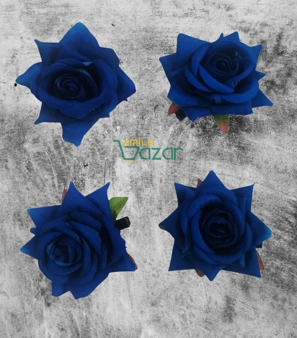 8_Pc_-_Big_Rose_Alligator_Clips_-_Blue
