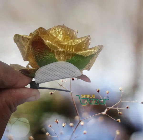 8_Pc_-_Big_Rose_Alligator_Clips_-_Golden