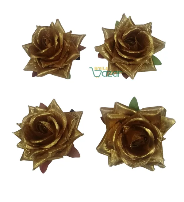 8_Pc_-_Big_Rose_Alligator_Clips_-_Golden