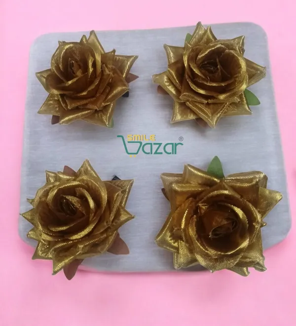 8_Pc_-_Big_Rose_Alligator_Clips_-_Golden