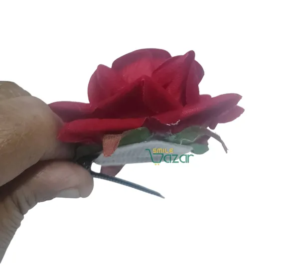 8_Pc_-_Big_Rose_Alligator_Clips_-_Maroon