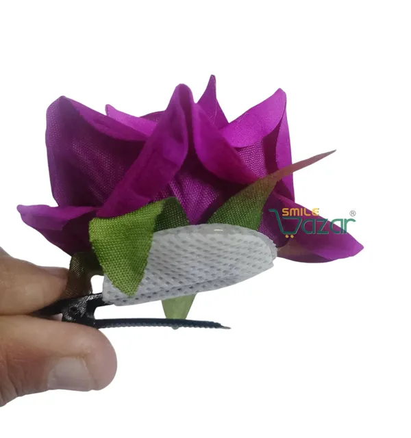8_Pc_-_Big_Rose_Alligator_Clips_-_Purple
