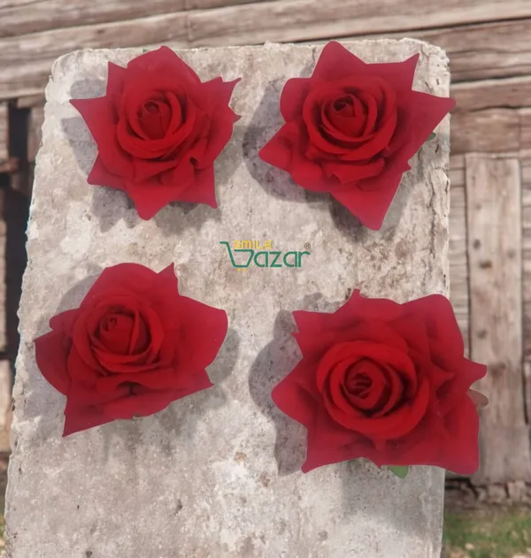 8_Pc_-_Big_Rose_Alligator_Clips_-_Red