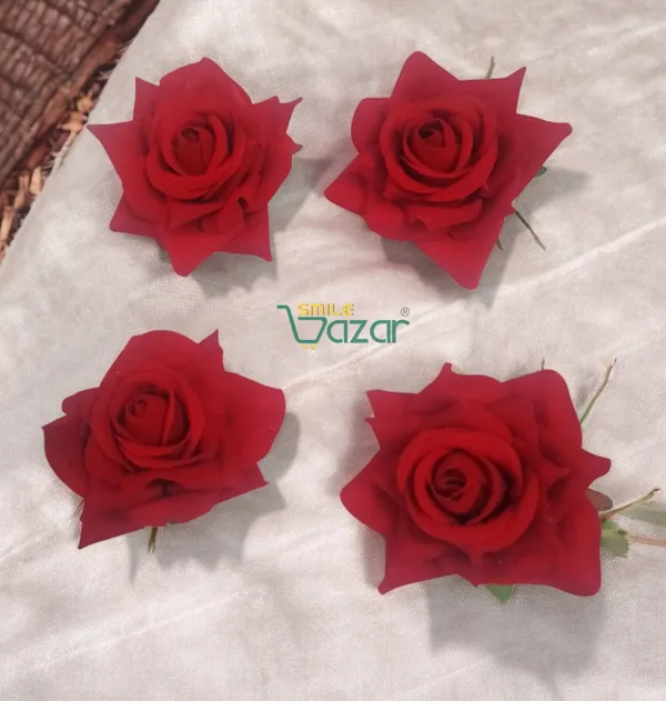 8_Pc_-_Big_Rose_Alligator_Clips_-_Red