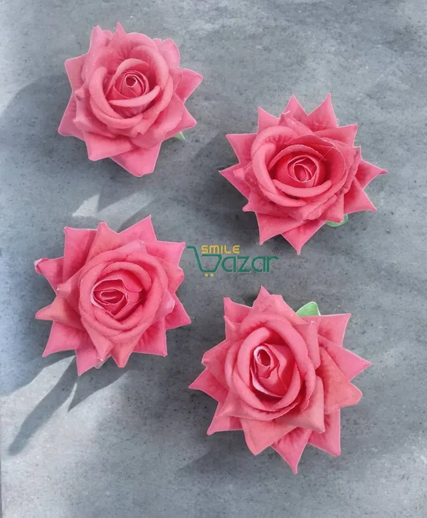 8_Pc_-_Big_Rose_Alligator_Clips_-_Salmon_Red