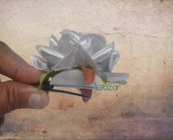 8_Pc_-_Big_Rose_Alligator_Clips_-_Silver
