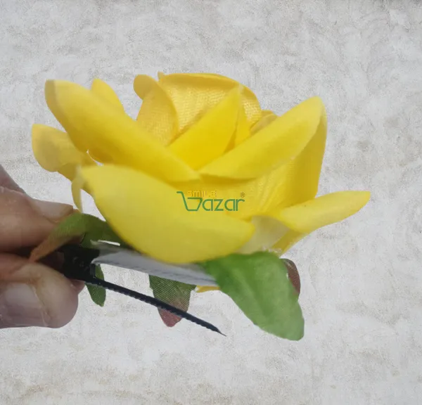 8_Pc_-_Big_Rose_Alligator_Clips_-_Yellow