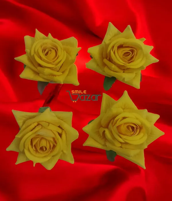 8_Pc_-_Big_Rose_Alligator_Clips_-_Yellow