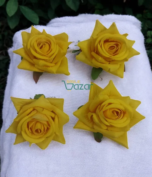 8_Pc_-_Big_Rose_Alligator_Clips_-_Yellow