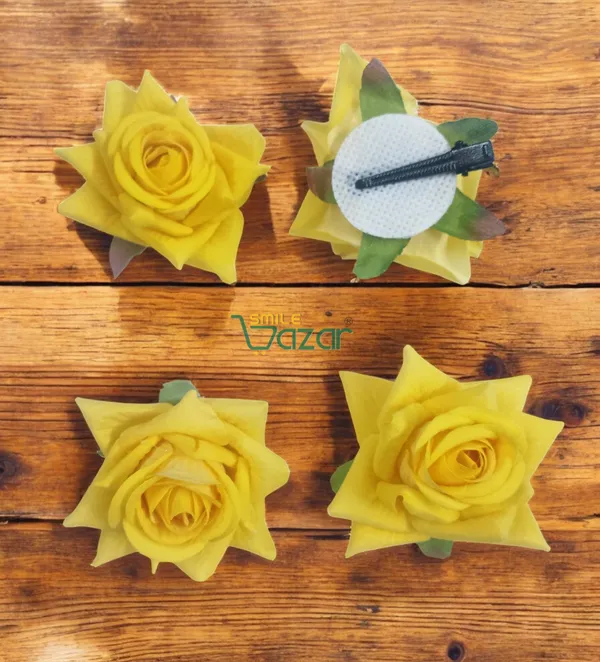 8_Pc_-_Big_Rose_Alligator_Clips_-_Yellow