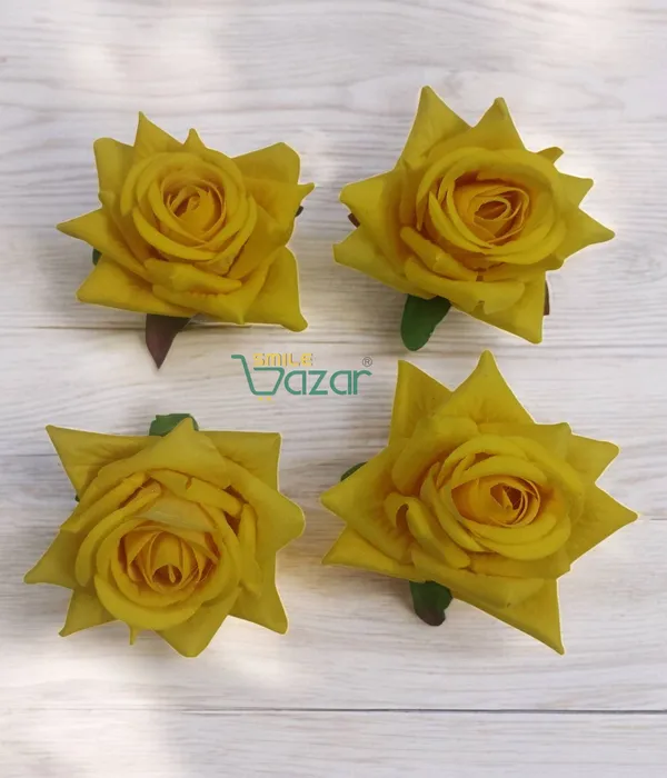 8_Pc_-_Big_Rose_Alligator_Clips_-_Yellow
