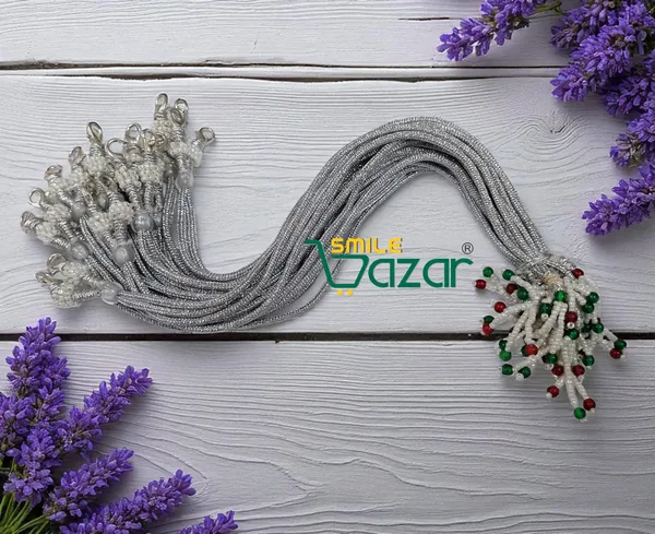Adjustable_Silver_Dori_Necklace_Back_Rope_with_Hook_Lobster_Clasp_and_Tassel_for_DIY_Silk_Thread_Jewellery__Pearl_Zari_Silk_Terracotta_and_Quilling_Jewelry_-_12_Pc