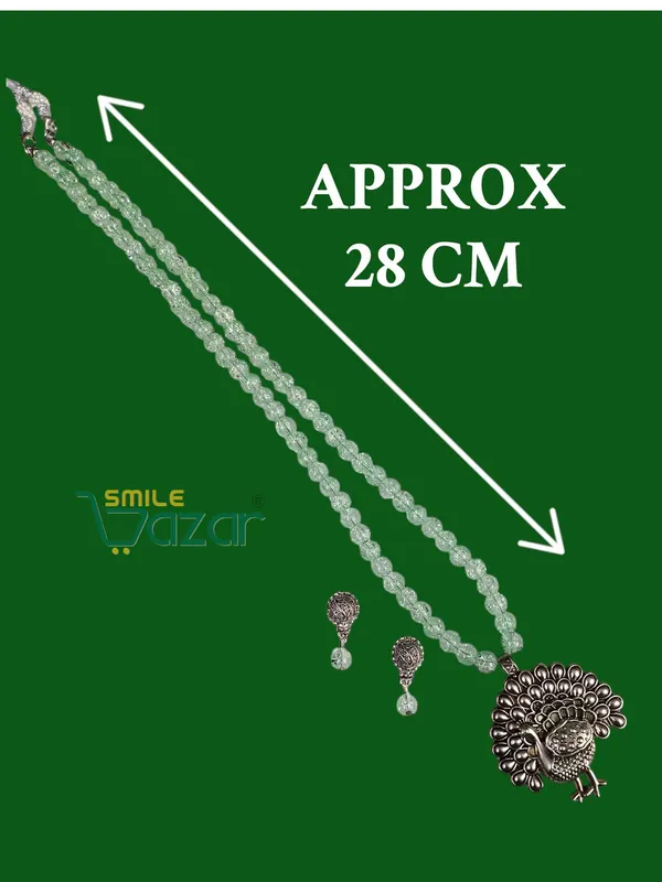 Aqua_Green_-_Ethnic_Big_Pendant_Artificial_Oxidised_Necklace_Set__for_Girls_&_Women_
