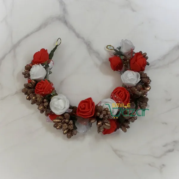 Artificial_Handmade_Floral_Gajra_Garland_Veni_For_Festival_Wedding_Bun_Juda_Accessories_Ethnic_Look_Hair_Tiara_Veni_Hair_Accessory_For_Women_And_Girls_-_Red_And_White