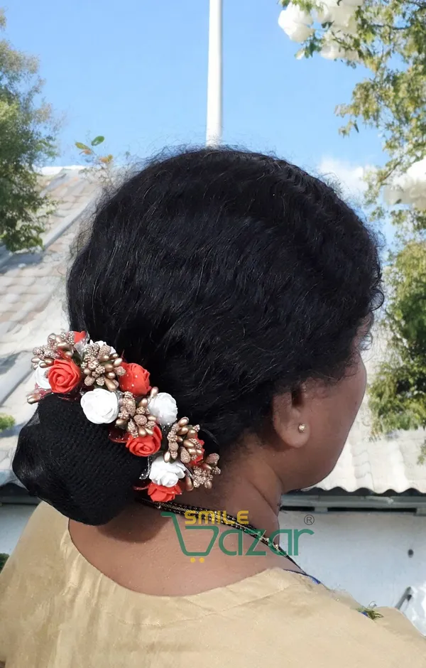 Artificial_Handmade_Floral_Gajra_Garland_Veni_For_Festival_Wedding_Bun_Juda_Accessories_Ethnic_Look_Hair_Tiara_Veni_Hair_Accessory_For_Women_And_Girls_-_Red_And_White
