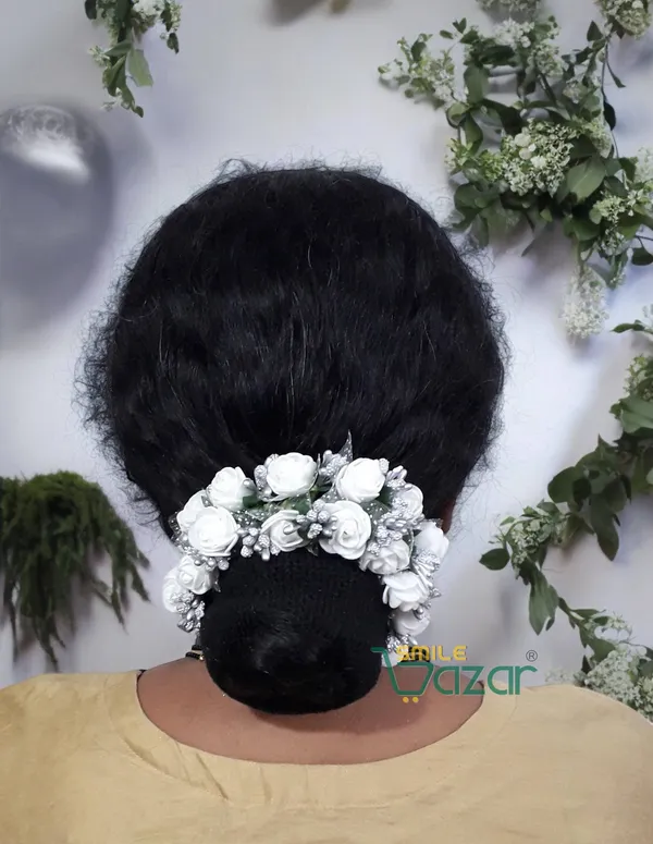Artificial_Handmade_Floral_Gajra_Garland_Veni_For_Festival_Wedding_Bun_Juda_Accessories_Ethnic_Look_Hair_Tiara_Veni_Hair_Accessory_For_Women_And_Girls_-_White_-_1_Pc