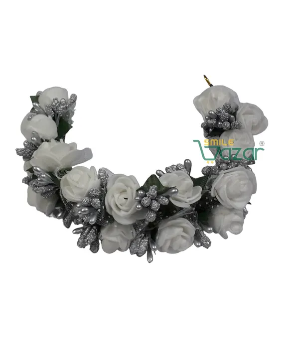 Artificial_Handmade_Floral_Gajra_Garland_Veni_For_Festival_Wedding_Bun_Juda_Accessories_Ethnic_Look_Hair_Tiara_Veni_Hair_Accessory_For_Women_And_Girls_-_White_-_1_Pc
