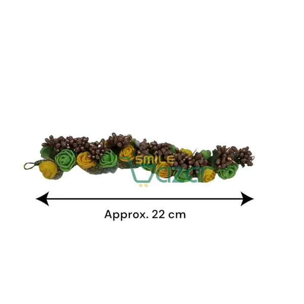 Artificial_Handmade_Floral_Gajra_Garland_Veni_For_Festival_Wedding_Bun_Juda_Accessories_Ethnic_Look_Hair_Tiara_Veni_Hair_Accessory_For_Women_And_Girls_-_Yellow_And_Green