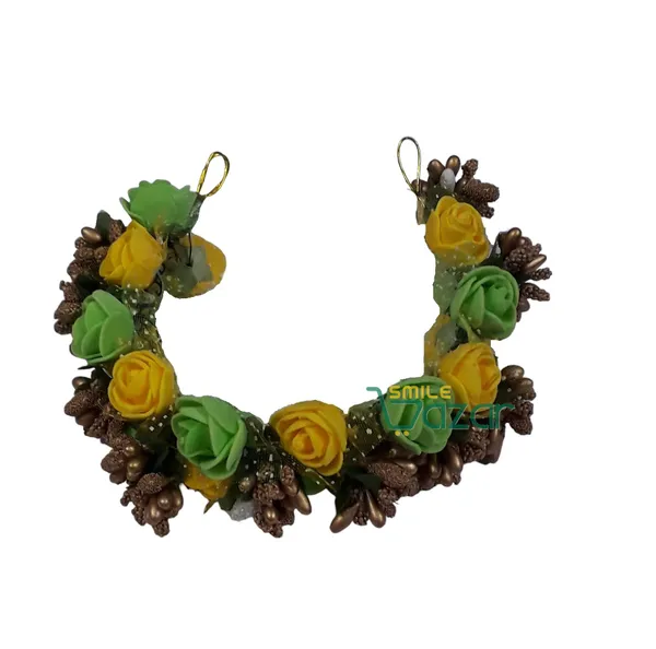 Artificial_Handmade_Floral_Gajra_Garland_Veni_For_Festival_Wedding_Bun_Juda_Accessories_Ethnic_Look_Hair_Tiara_Veni_Hair_Accessory_For_Women_And_Girls_-_Yellow_And_Green