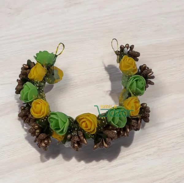 Artificial_Handmade_Floral_Gajra_Garland_Veni_For_Festival_Wedding_Bun_Juda_Accessories_Ethnic_Look_Hair_Tiara_Veni_Hair_Accessory_For_Women_And_Girls_-_Yellow_And_Green