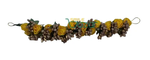 Artificial_Handmade_Floral_Gajra_Garland_Veni_For_Festival_Wedding_Bun_Juda_Accessories_Ethnic_Look_Hair_Tiara_Veni_Hair_Accessory_For_Women_And_Girls_-_Yellow_-_1_Pc