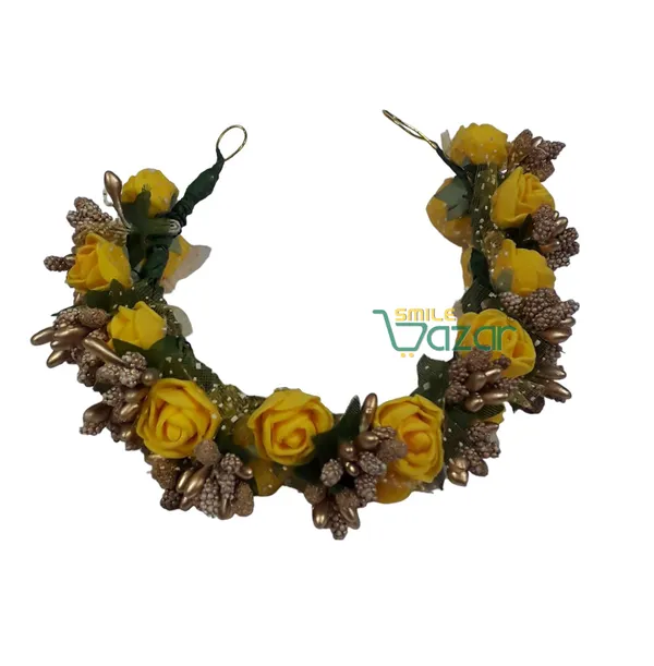 Artificial_Handmade_Floral_Gajra_Garland_Veni_For_Festival_Wedding_Bun_Juda_Accessories_Ethnic_Look_Hair_Tiara_Veni_Hair_Accessory_For_Women_And_Girls_-_Yellow_-_1_Pc
