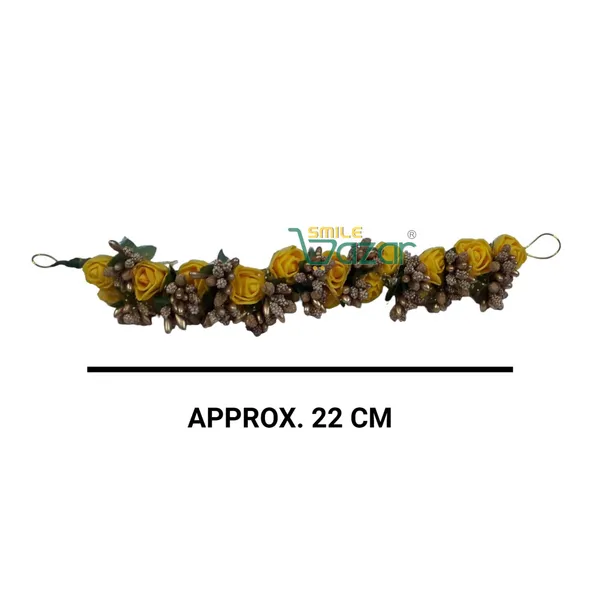 Artificial_Handmade_Floral_Gajra_Garland_Veni_For_Festival_Wedding_Bun_Juda_Accessories_Ethnic_Look_Hair_Tiara_Veni_Hair_Accessory_For_Women_And_Girls_-_Yellow_-_1_Pc