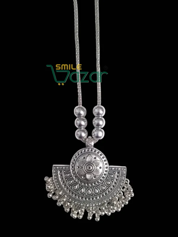 Artificial_Oxidised_Fancy_Silver_Big_Pendant_Necklace_Stylish_Necklace_Chain_Jewellery_-_1_PC