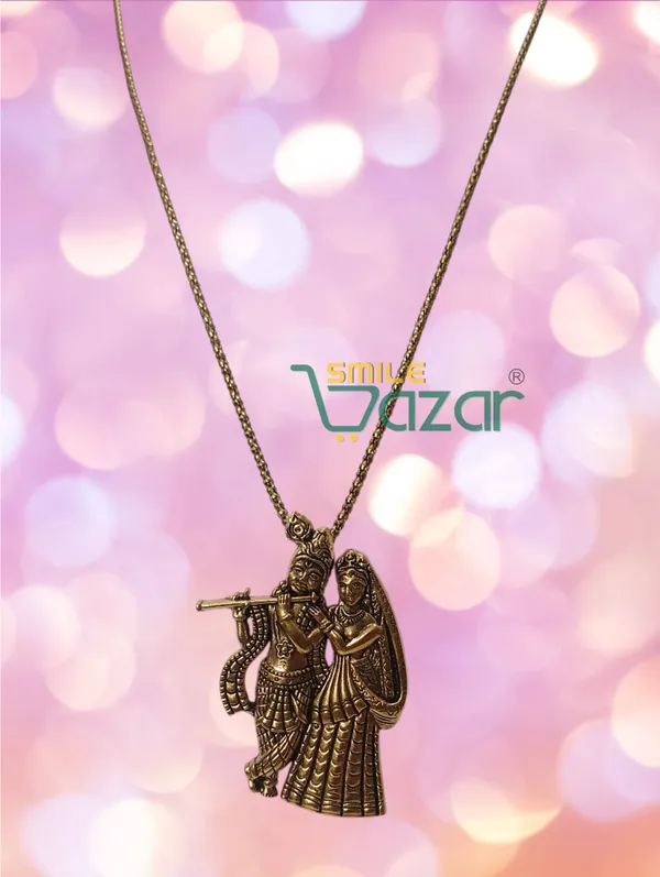 Artificial_Oxidised_Golden_Radha_Krishna_Big_Pendant_Necklace_Chain_–_Antique_Statement_Jewellery_for_Girls_&_Women_-_1_PC