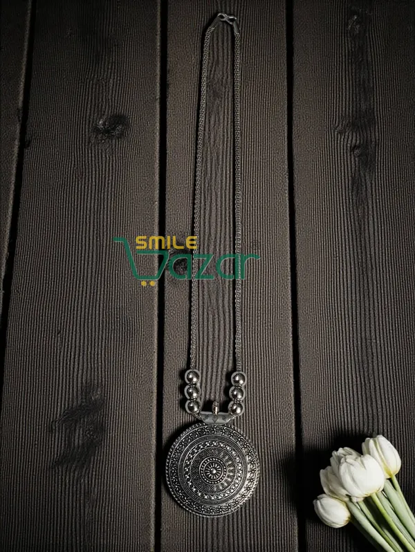 Artificial_Oxidised_Silver_Big_Pendant_Necklace_Chain_Stylish_Jewellery__–_Antique_Statement_Jewellery_for_Girls_&_Women_-_1_PC
