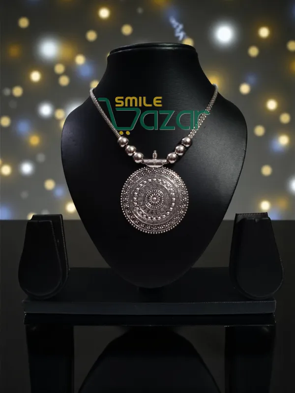Artificial_Oxidised_Silver_Big_Pendant_Necklace_Chain_Stylish_Jewellery__–_Antique_Statement_Jewellery_for_Girls_&_Women_-_1_PC