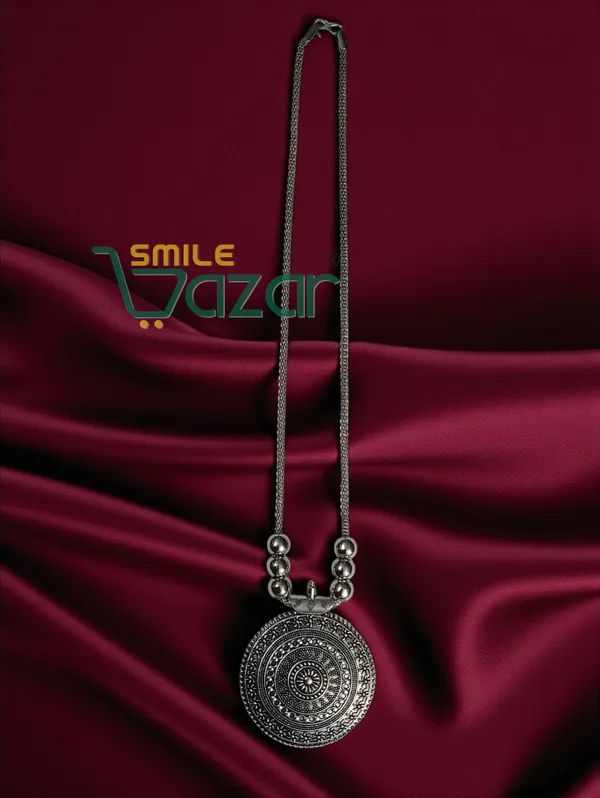 Artificial_Oxidised_Silver_Big_Pendant_Necklace_Chain_Stylish_Jewellery__–_Antique_Statement_Jewellery_for_Girls_&_Women_-_1_PC