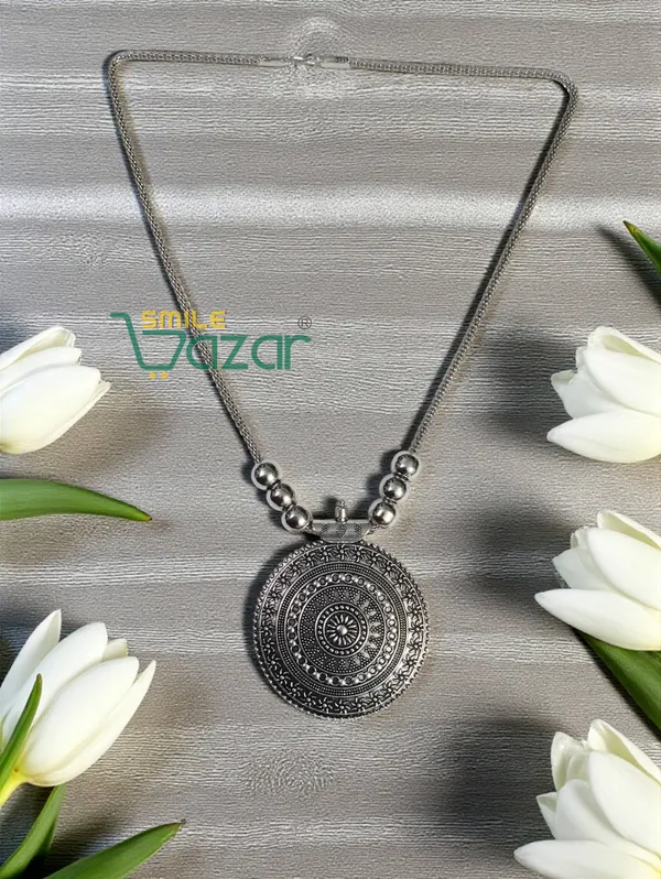 Artificial_Oxidised_Silver_Big_Pendant_Necklace_Chain_Stylish_Jewellery__–_Antique_Statement_Jewellery_for_Girls_&_Women_-_1_PC