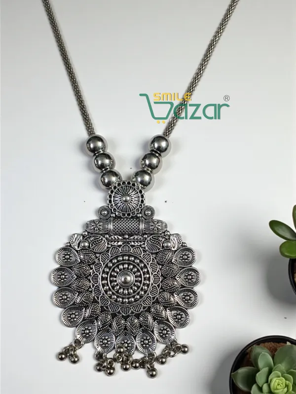 Artificial_Oxidised_Silver_Big_Pendant_Necklace_Chain_–_Antique_Statement_Jewellery_for_Girls_&_Women_-_1_PC