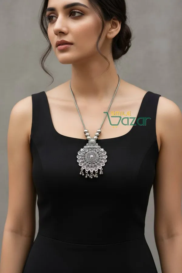 Artificial_Oxidised_Silver_Big_Pendant_Necklace_Chain_–_Antique_Statement_Jewellery_for_Girls_&_Women_-_1_PC