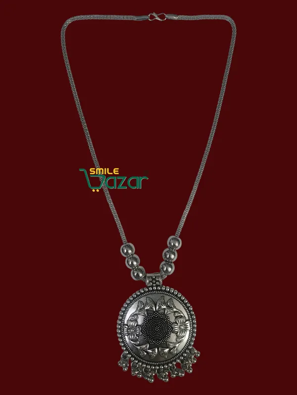 Artificial_Oxidised_Silver_Big_Pendant_Necklace_Stylish_Necklace_Chain_Jewellery__-_1_PC