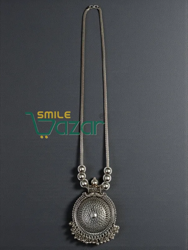 Artificial_Oxidised_Traditional_Silver_Big_Pendant_Necklace_Chain_Stylish_Jewellery_–_Antique_Statement_Jewellery_for_Girls_&_Women_-_1_PC