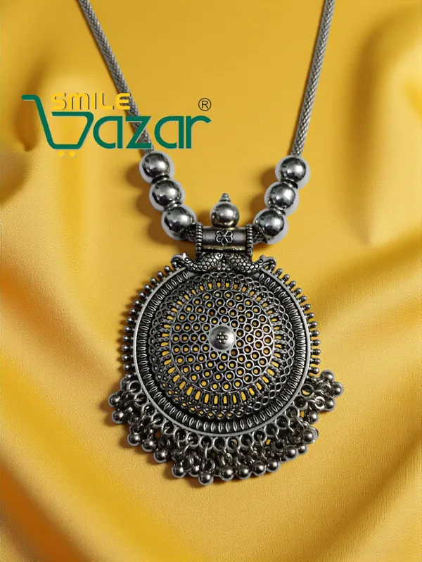 Artificial_Oxidised_Traditional_Silver_Big_Pendant_Necklace_Chain_Stylish_Jewellery_–_Antique_Statement_Jewellery_for_Girls_&_Women_-_1_PC