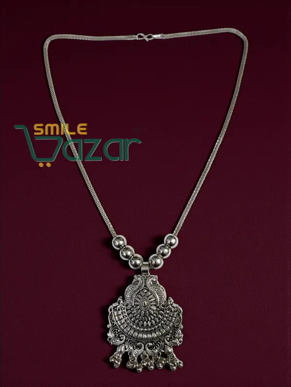Artificial_Oxidised_Traditional_Silver_Big_Pendant_Necklace_Chain_Stylish_Jewellery__–_Antique_Statement_Jewellery_for_Girls_&_Women_-_1_PC
