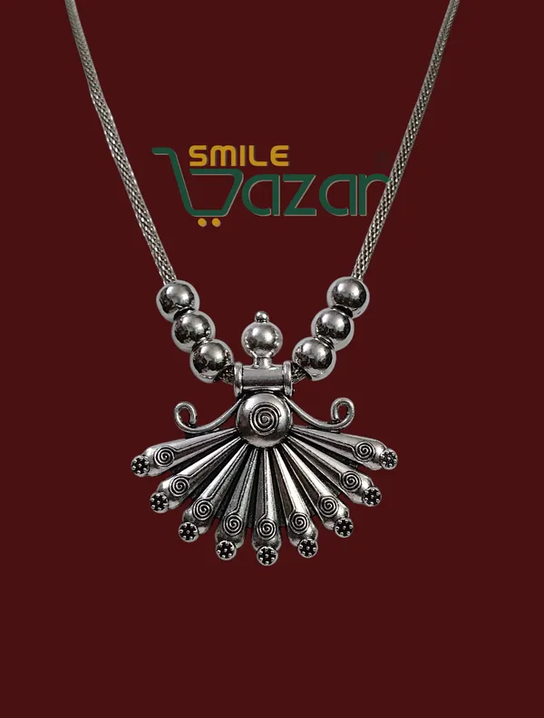 Artificial_Oxidised_Traditional_Silver_Big_Pendant_Necklace_Stylish_Necklace_Chain_Jewellery_-_1_PC