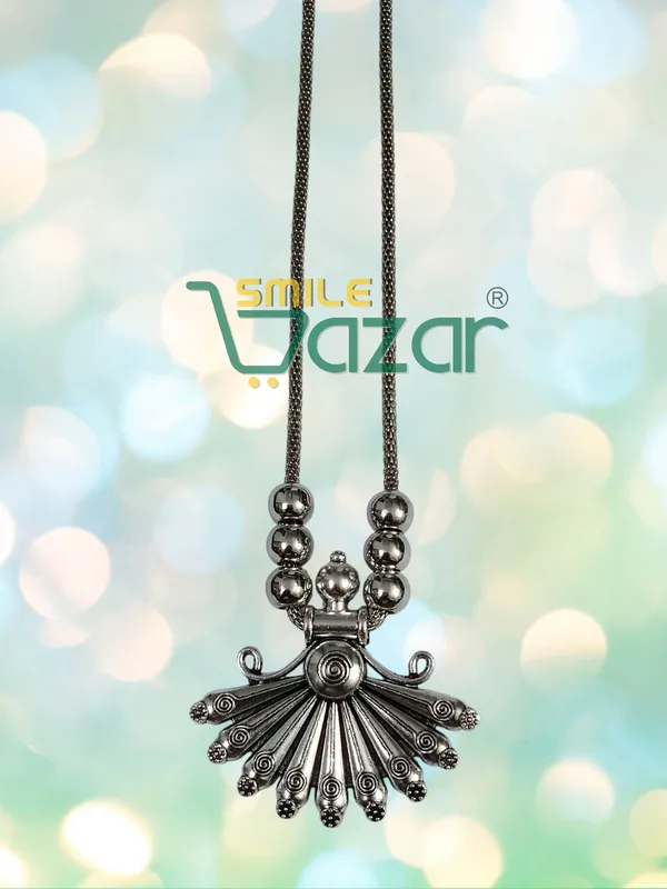 Artificial_Oxidised_Traditional_Silver_Big_Pendant_Necklace_Stylish_Necklace_Chain_Jewellery_-_1_PC
