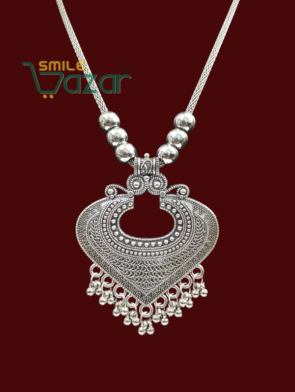 Artificial_Oxidised_Traditional_Silver_Big_Pendant_Necklace_Stylish_Necklace_Chain_Jewellery_–_1_PC