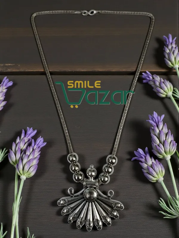 Artificial_Oxidised_Traditional_Silver_Big_Pendant_Necklace_Stylish_Necklace_Chain_Jewellery_-_1_PC