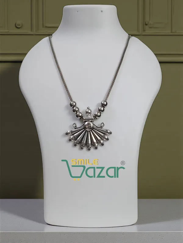 Artificial_Oxidised_Traditional_Silver_Big_Pendant_Necklace_Stylish_Necklace_Chain_Jewellery_-_1_PC